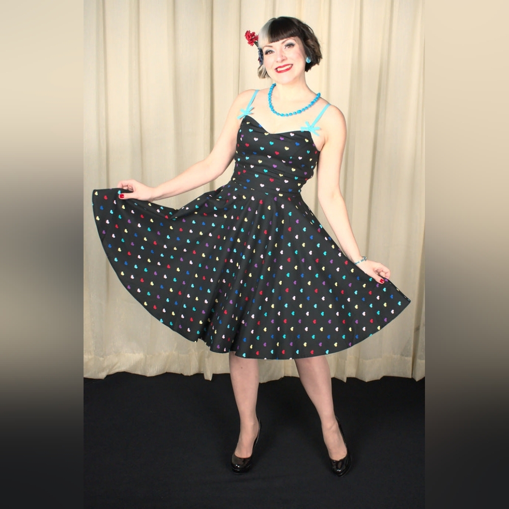 Hell Bunny True Love Rainbow Hearts Dress